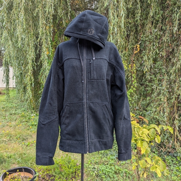 Lululemon Mens Full zip-up hoodie Black Heavy vented jacket size L or M - Picture 14 of 14